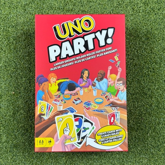 Mattel Other - UNO Party Card Game 224 Cards Large‎ Group Fast Rules Family Party Game